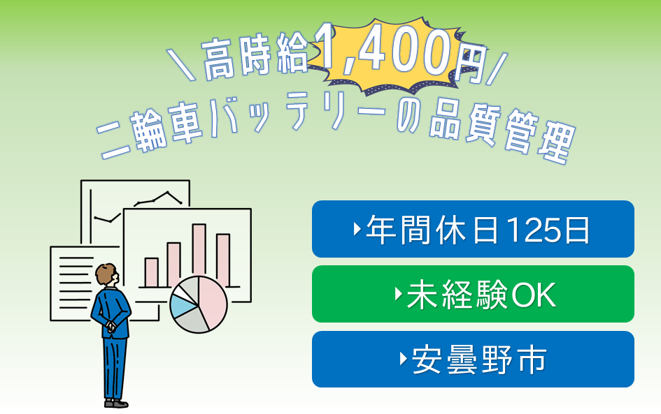 年間休日125日/時給1,400円/未経験活躍中/日勤/食堂あり